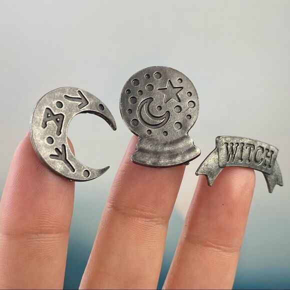 3pc. Witch Enamel Pin/ Brooch Lapel Set - Picture 1 of 6